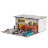 1/64 Scale Diecast Display Case, Wooden American Style Toy Car Garage Model with LED Light, 4-Parking Spaces Diorama Showcase for Hot Wheels and Matchbox Cars Storage view 1