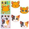 6pcs Cartoon Cat Head Face Changing Puzzle Sticker Cartoon Animal Make a Face Toy Face Changing Sticker DIY Children's Toys(6PCS) view 3