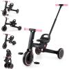BABY JOY Toddler Tricycle, 4-in-1 Foldable Kids Trike with Adjustable Seat, Removable Pedal, EVA Foam Wheels & Push Handle, Balance Bike for Boys Girls 18-60 Months (Pink) view 1