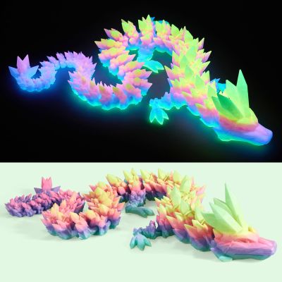59 3D Printed Dragon Large 3D Dragon--Bigger Fidget Toy Gift for Kids, Boys, Girls & Adults,Cool Giant Crystal 3-D Printed Animals Desk Decoreaster basket essentials59in Luminous Rainbow