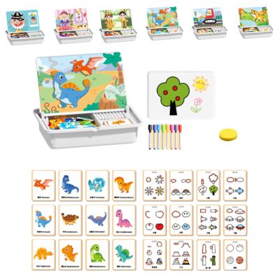 CGDUYWJ Magnetic Puzzle Learning Building Block Toys, Magnetic Face Puzzles for Toddlers, Double Side Preschool Educational Learning Toy, Enhances Creativity and Learning