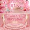 Charnoel Pink Happy Birthday Balloons Decorations for Women Men Party Decor view 3