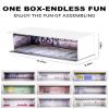 1/64 Scale Display Case Car Garage Moldel, Acrylic Cover Diecast Car Show Case with LED Light 6 Parking Spaces, Hot diecast Wheel Parking Scene (Vehicles Not Included) Car Repair Basement view 2