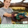 47.2" Large 3D Printed Snake, Bush Viper,Anaconda Toy,Fake Python Statue with Realistic Eyes with Retractable Fangs,Cool Big 3D Printed Snakes Toy Gift Executive Desk Toys (Blue Green Purple) view 4