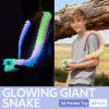 47.2" Large Glow in The Dark 3D Printed Snake, Bush Viper,Anaconda Toy,Fake Python Statue with Realistic Eyes with Retractable Fangs,Cool Big 3D Printed Snakes Toy Gift Executive Desk Toys view 4