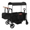 Stroller Wagon for 4 Kids, Foldable Wagon with Footwell, Lightweight, Adjustable Push and Pull Handles, 5-Point Harness, Adjustable Canopy for Outdoor Adventures view 1