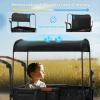 Stroller Wagon for 4 Kids, Foldable Wagon with Footwell, Lightweight, Adjustable Push and Pull Handles, 5-Point Harness, Adjustable Canopy for Outdoor Adventures view 4