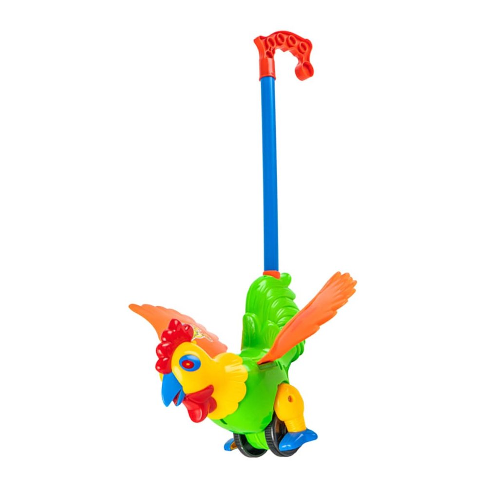 JOINPAYA Rooster Walker Detachable Cartoon Animal Push Rod Pushing Vehicle Durable Plastic Educational Activity for Early Learning and Observation Skills Development Random Color