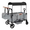 Stroller Wagon for 4 Kids, Foldable Wagon with Footwell, Lightweight, Adjustable Push and Pull Handles, 5-Point Harness, Adjustable Canopy for Outdoor Adventures view 1