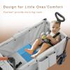 Stroller Wagon for 4 Kids, Foldable Wagon with Footwell, Lightweight, Adjustable Push and Pull Handles, 5-Point Harness, Adjustable Canopy for Outdoor Adventures view 2