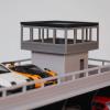 1/64 Scale Diorama Car Garage Display Stand, 2-Layer Parking Lot Structure with Control Tower, White and Red Storage Unit, 8.3 x 4.1 x 3.7 inches, Diecast Model Car Storage Collection (Gray) view 4