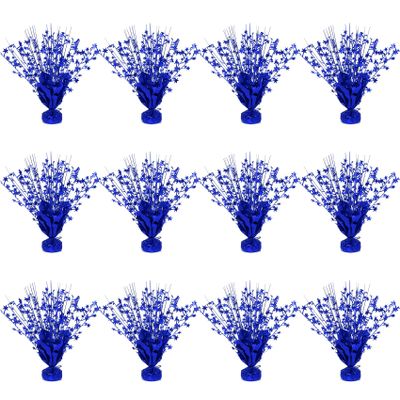 12 Pack Metallic Star Foil Spray Centerpieces for Table Decorations .Vibrant Color Party Decor for Birthday, Graduation, Anniversary, New Year's Eve (Blue)