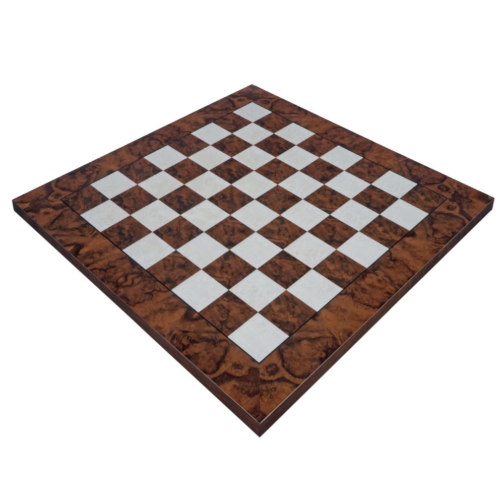 20.5 Inch Dark Walnut Burl Luxury Italian Chessboard