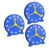 Toddmomy 3pcs Clock Display Educational Aids for Primary Classroom Learning and Shapes Teaching Clocks (Removable, Dark Blue) 3 pcs view 1