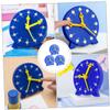 Toddmomy 3pcs Clock Display Educational Aids for Primary Classroom Learning and Shapes Teaching Clocks (Removable, Dark Blue) 3 pcs view 3