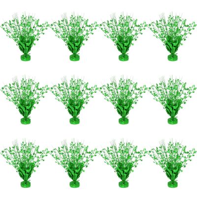 12 Pack Metallic Star Foil Spray Centerpieces for Table Decorations .Vibrant Color Party Decor for Birthday, Graduation, Anniversary, New Year's Eve (Green)