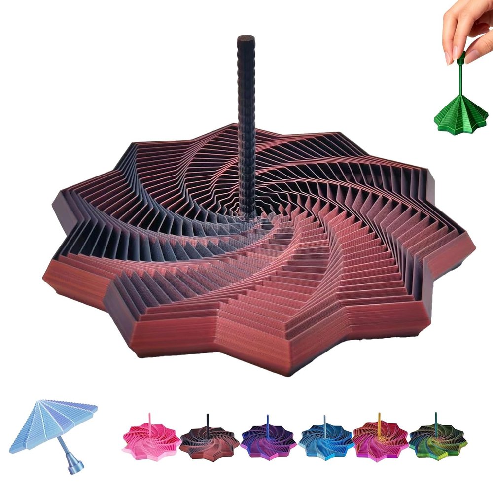 3D Printed Expanded Sensory Fidget Star,Expandable 4.33Inch Fractal Fidget Toys Octagonal with Detachable Handle,Honeycomb Whirling Spiral Design for ADHD & Stress Relief(#c,Large)