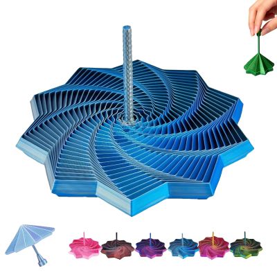 3D Printed Expanded Sensory Fidget Star,Expandable 4.33Inch Fractal Fidget Toys Octagonal with Detachable Handle,Honeycomb Whirling Spiral Design for ADHD & Stress Relief(#d,Medium)