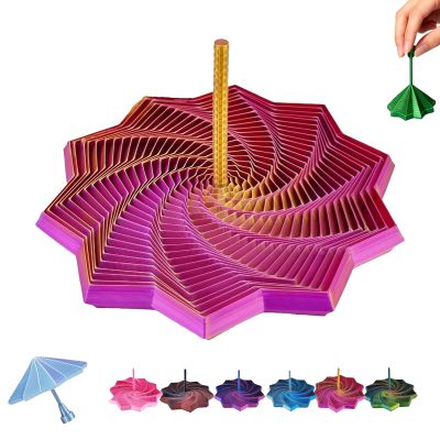 3D Printed Expanded Sensory Fidget Star,Expandable 4.33Inch Fractal Fidget Toys Octagonal with Detachable Handle,Honeycomb Whirling Spiral Design for ADHD & Stress Relief(#f,Medium)