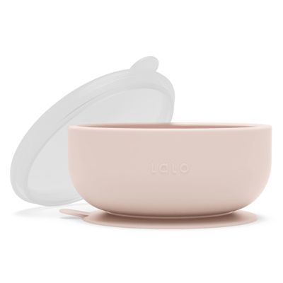 Lalo Suction Bowls - 100% Silicone, Non-Toxic, BPA-Free Baby Bowls with Suction Base To Prevent Accidental Spills and Tip-Overs - Kids Dinnerware, Baby Led Weaning Supplies - Grapefruit