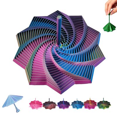 3D Printed Expanded Sensory Fidget Star,Expandable 4.33Inch Fractal Fidget Toys Octagonal with Detachable Handle,Honeycomb Whirling Spiral Design for ADHD & Stress Relief(#g,Large)
