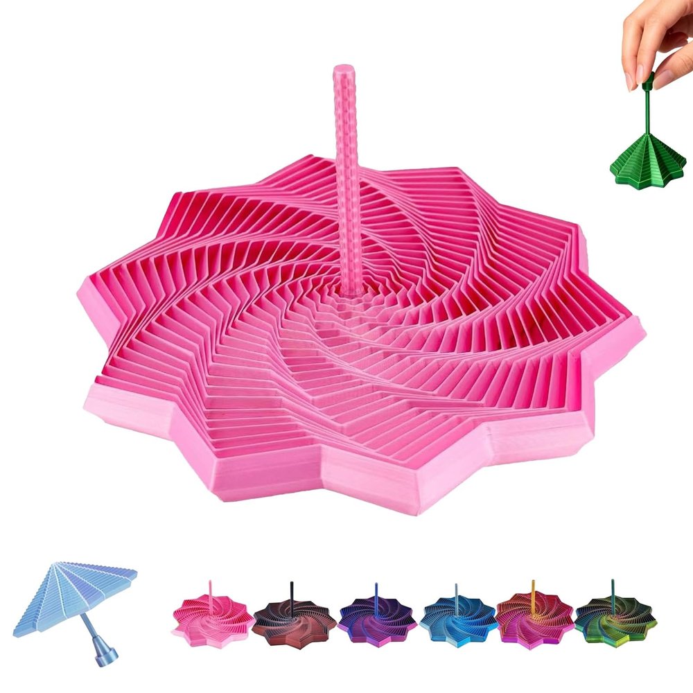 3D Printed Expanded Sensory Fidget Star,Expandable 4.33Inch Fractal Fidget Toys Octagonal with Detachable Handle,Honeycomb Whirling Spiral Design for ADHD & Stress Relief(#a,Medium)
