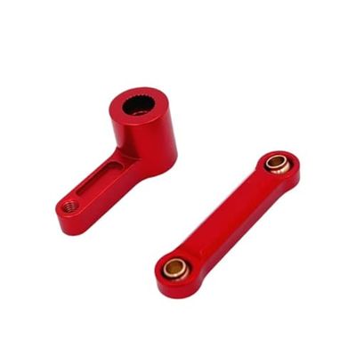 RC Parts For MJX 7303 1/7 Metal 25T Servo Arm Servo Steering Rod Remote Control Car Upgrades Repairs Replacements Parts(Red)