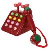 Uonlytech Wooden Rotary Dial Phone for Pretend Plaything Enhancing Finger Dexterity and Life Skills Educational Role Play for Boys and Strawberry Red Vintage Design view 1