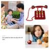 Uonlytech Wooden Rotary Dial Phone for Pretend Plaything Enhancing Finger Dexterity and Life Skills Educational Role Play for Boys and Strawberry Red Vintage Design view 3