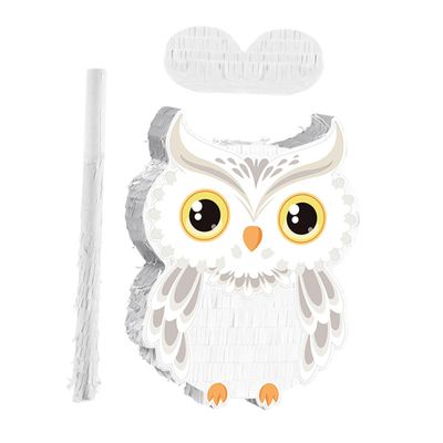 BESPORTBLE Owl Pinata with Stick and Blindfold Animal Party Game Supplies for Birthday Halloween Christmas Jungle Theme Celebrations Interactive Family Fun and Party Favor