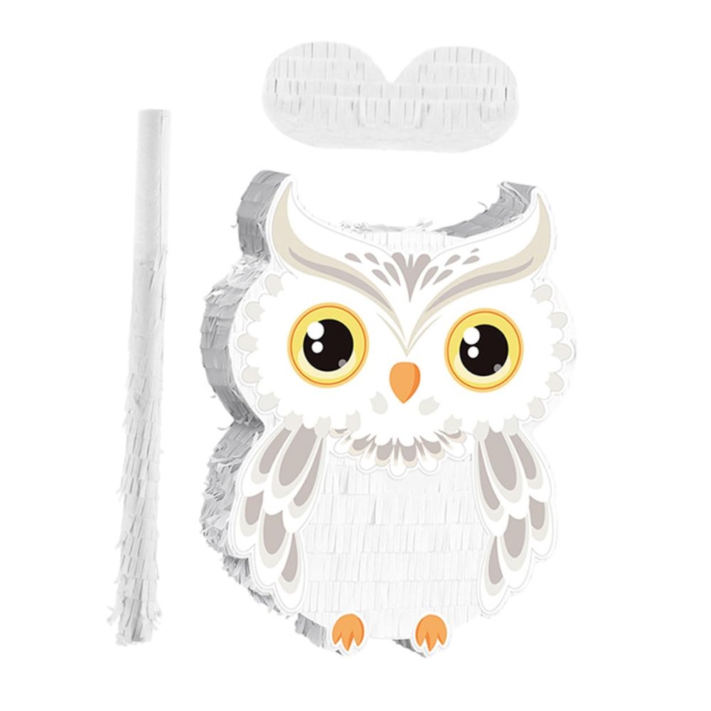 BESPORTBLE Owl Pinata with Stick and Blindfold Animal Party Game Supplies for Birthday Halloween Christmas Jungle Theme Celebrations Interactive Family Fun and Party Favor
