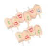 LIOOBO 10 Pcs Wooden Spinning Tops for Handmade Gyro for Hand-Eye Coordination Smooth Stable Spin Cognitive Development Educational Fiesta Party Favor view 1