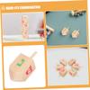 LIOOBO 10 Pcs Wooden Spinning Tops for Handmade Gyro for Hand-Eye Coordination Smooth Stable Spin Cognitive Development Educational Fiesta Party Favor view 3