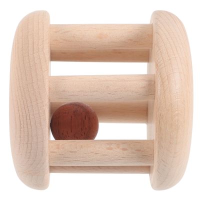 FRCOLOR Wooden Snowman Rattle Rolling for Boy Girl Years Montessori Sensory Nursing with Smooth Edges Safe for Early Learning and Development