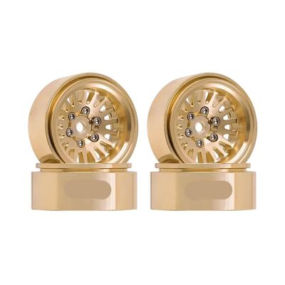 1/24 1/18 Scale RC Crawler Wheel Rim with Brass Beadlock Compatible with Ascent18 SCX24 Models Part Number W1109(4PCS W1109)