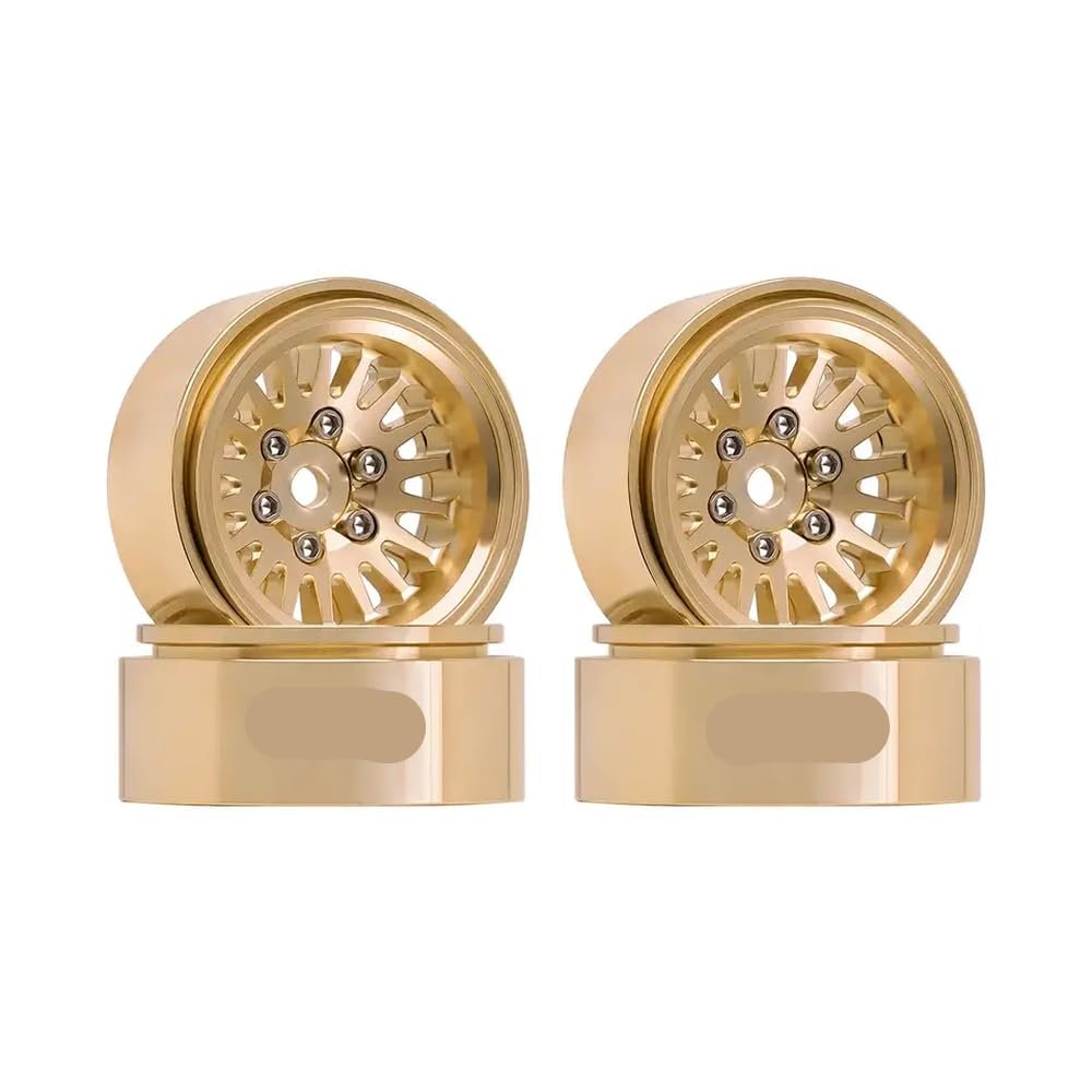 1/24 1/18 Scale RC Crawler Wheel Rim with Brass Beadlock Compatible with Ascent18 SCX24 Models Part Number W1109(4PCS W1109)
