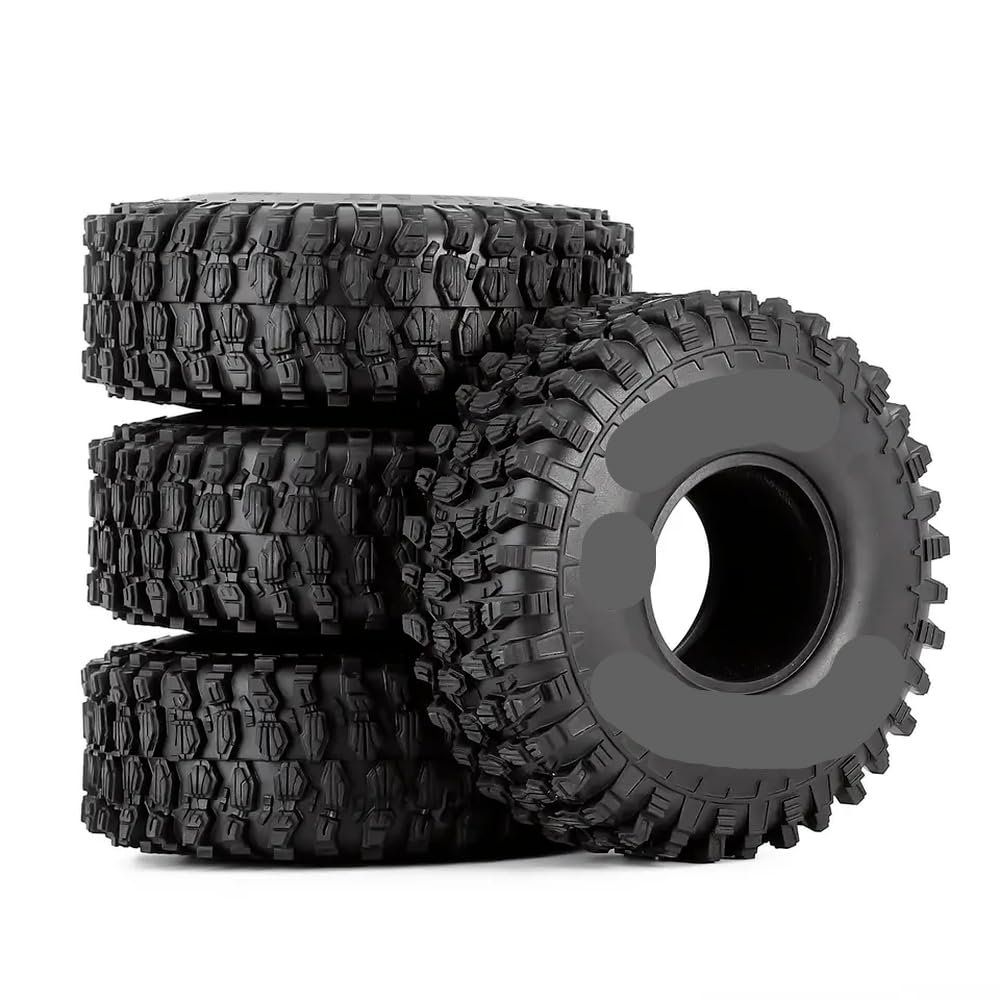 4PCS 120x42mm 1 9 Inch Rubber Tires for 1 10 Scale RC Crawler Car Compatible with Gen8 and Similar Off Road Remote Control Vehicles(4PCS YQT-1901)