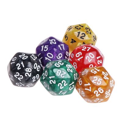 6pcs/Set Acrylic Polyhedral Dice for TRPG Board Game Dice