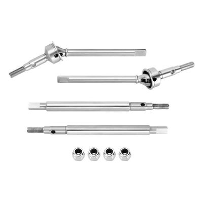 2mm Thread Stainless Steel Axle Shafts Extended Front Rear for 1 18 Scale RC Crawler Upgrade Parts 4M 09 Compatible with Common 1 18 RC Models(Front and Rear)