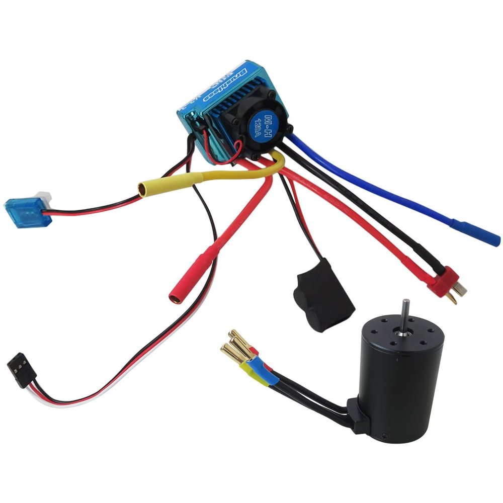 Xspeedonline 3650 3900KV Brushless Motor with 120A ESC Compatible for RC Car Truck Performance Upgrade