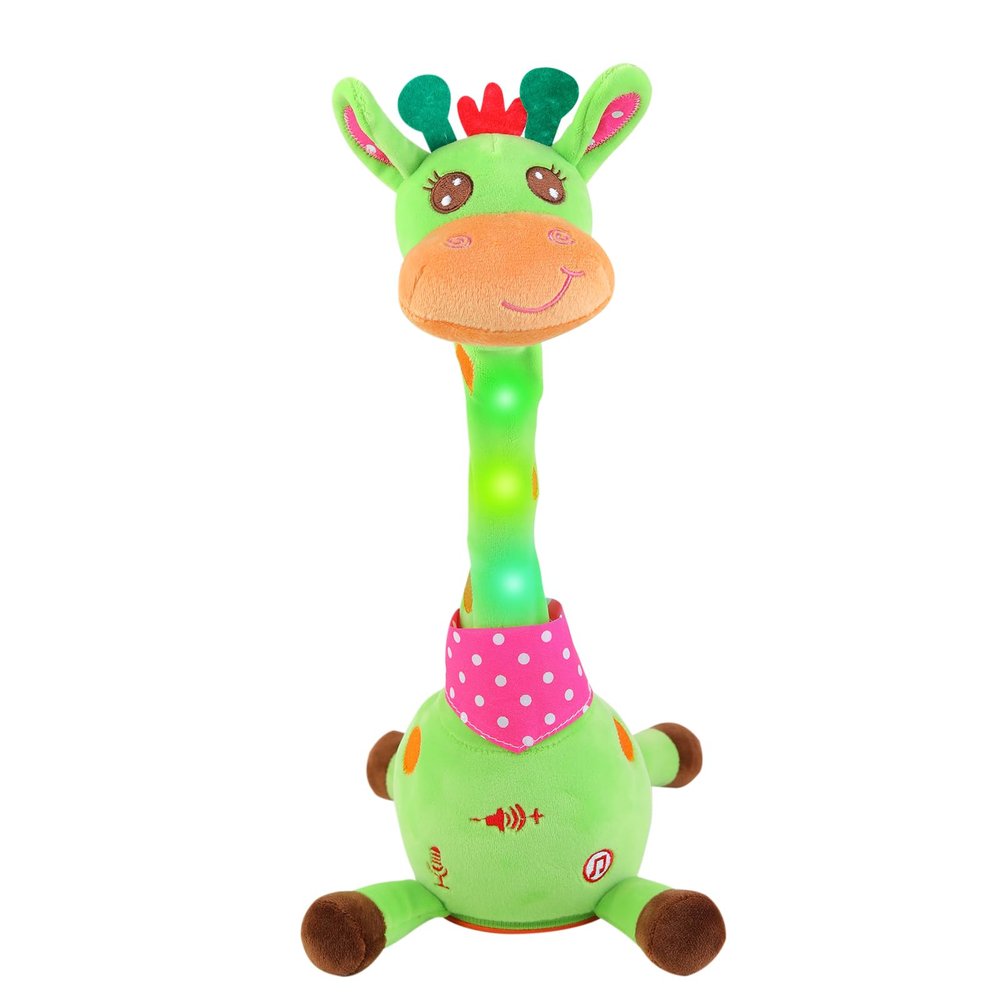 Emoin Talking Giraffe Baby Toy for Baby Toddler, Dancing Giraffe Toy Singing Mimicking Recording Repeating What You Say with LED English Sing for Boys Girls Gift, 15 Second Recorde