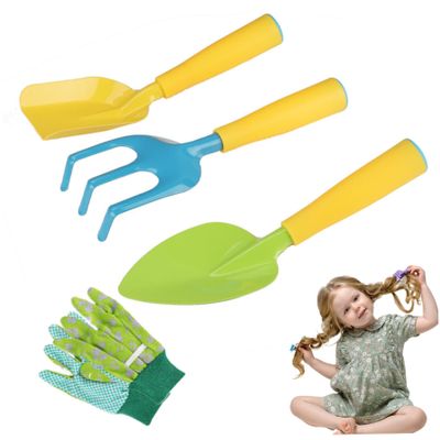 Kids Gardening Set 4Pcs/Set Mini Ergonomic Toddler Gardening Portable Vibrant Rounded Corner Educational Kids Tools for Outdoor