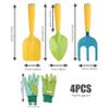 Kids Gardening Set 4Pcs/Set Mini Ergonomic Toddler Gardening Portable Vibrant Rounded Corner Educational Kids Tools for Outdoor view 2