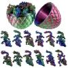 3D Printed Egg with 12 Pcs Small Fidget Dragon Inside , Mini Dragons with EyeCute Stress Relief 3-d Printer Animal Toy for Home & Office Decoration, Easter Basket Stuffers Animals Set (HLL) view 1