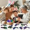 3D Printed Egg with 12 Pcs Small Fidget Dragon Inside , Mini Dragons with EyeCute Stress Relief 3-d Printer Animal Toy for Home & Office Decoration, Easter Basket Stuffers Animals Set (HLL) view 3