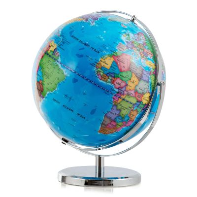 Toolsempire 13" Illuminated World Globe with stand, Desktop Globe with LED Light, Clear Map & 720 Rotation, Educational Geographic Globes for Classroom, Home, School, Office