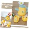 Toyvian Wooden Tea Set Pretend Play Afternoon Tea Party with Teapot Cups and Accessories Decor for Imaginative Role-Playing and Dollhouse Kitchen Pretend Play view 2