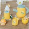 Toyvian Wooden Tea Set Pretend Play Afternoon Tea Party with Teapot Cups and Accessories Decor for Imaginative Role-Playing and Dollhouse Kitchen Pretend Play view 4