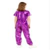 YONGHS Boys Girls Hip Hop Dance Outfits Metallic Jazz 2-Piece Set Short Sleeve Shiny T-Shirt with Pants for Performance Purple 11-12 Years view 4