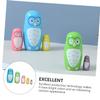 MOLUCKFU 5Pcs Wooden Owl Matryoshka Dolls Bright Animal Nesting for Safe Non-Toxic Russian Stacking Decor view 4